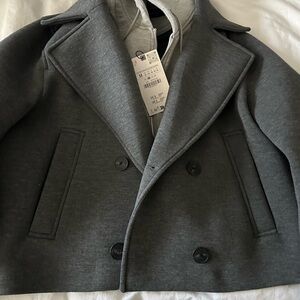 Zara Gray Double-Breasted Jacket
